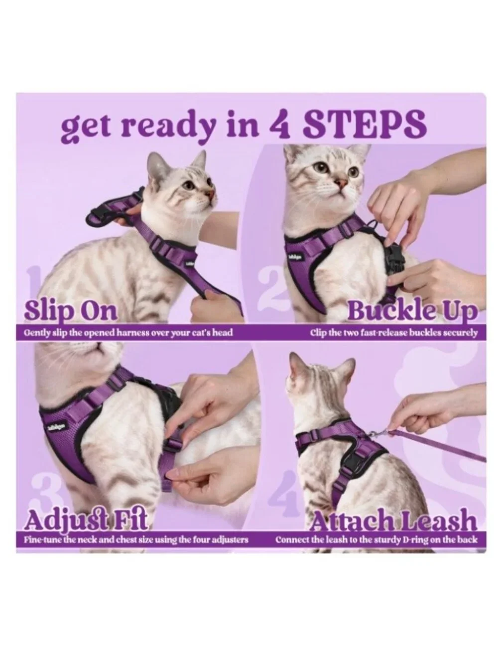 Rabbitgoo Escape Proof Cat Harness, Leash Set NW0T